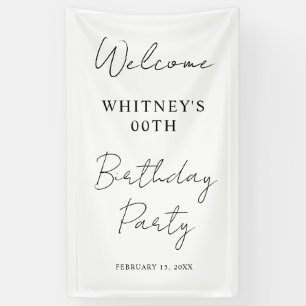 Modern minimalistisch verjaardagsfeestje spandoek