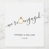 Modern minimalistisch verloofd  wijn etiket (Enkel label)