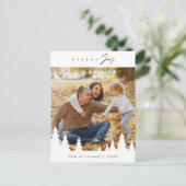 Modern minimalistisch, verspreid vreugde Familie F Briefkaart (Staand voorkant)