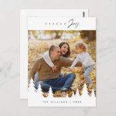 Modern minimalistisch, verspreid vreugde Familie F Briefkaart (Voorkant / Achterkant)