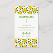 Modern minimalistisch verticaal bloemenpatroon visitekaartje (Achterkant)