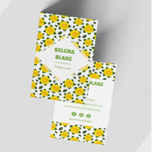 Modern minimalistisch verticaal bloemenpatroon visitekaartje