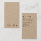 Modern, minimalistisch, verticaal Kraft-papier Visitekaartje (Voorkant / Achterkant)