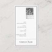 Modern minimalistisch verticaal wit Visitekaartje (Achterkant)