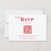 Modern Minimalistisch vet rood en roze bruiloft RSVP Kaartje (Voorkant)