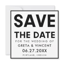 Modern minimalistisch vet zwart-wit vierkant