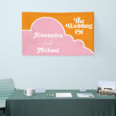 Modern minimalistisch vibrant Sinaasappel en roze Spandoek (Beurs)