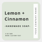 Modern minimalistisch vierkant licht groen product vierkante sticker (Voorkant)