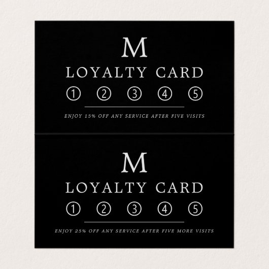 Modern minimalistisch vierkant monogram dubbele lo visitekaartje (Binnenkant ongevouwen)