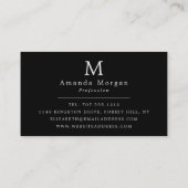 Modern minimalistisch vierkant monogram visitekaartje (Achterkant)