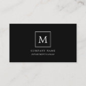 Modern minimalistisch vierkant monogram visitekaartje (Voorkant)