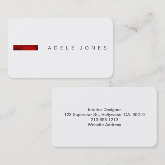 Modern minimalistisch Visitekaartje (Voorkant / Achterkant)