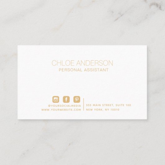 Modern minimalistisch Visitekaartje (Achterkant)