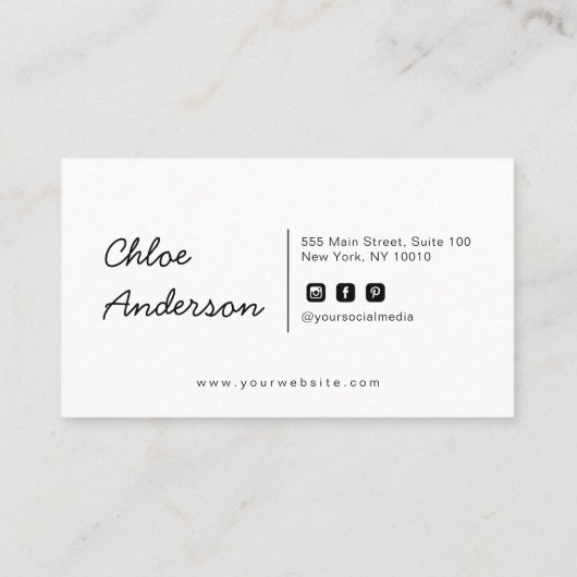 Modern minimalistisch Visitekaartje (Achterkant)