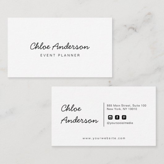 Modern minimalistisch Visitekaartje (Voorkant / Achterkant)