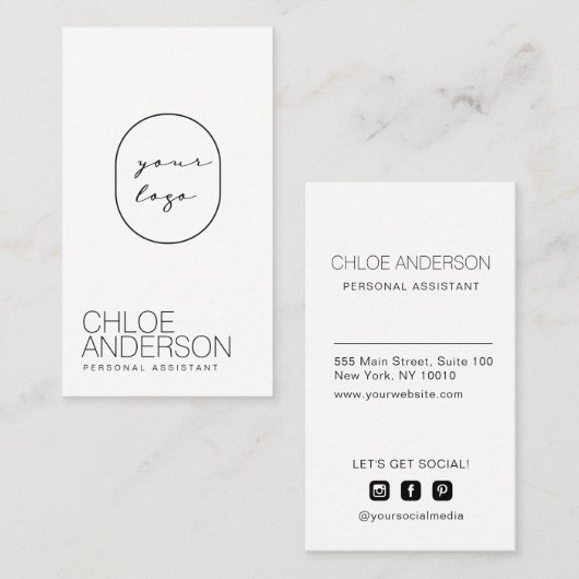 Modern minimalistisch Visitekaartje (Voorkant / Achterkant)