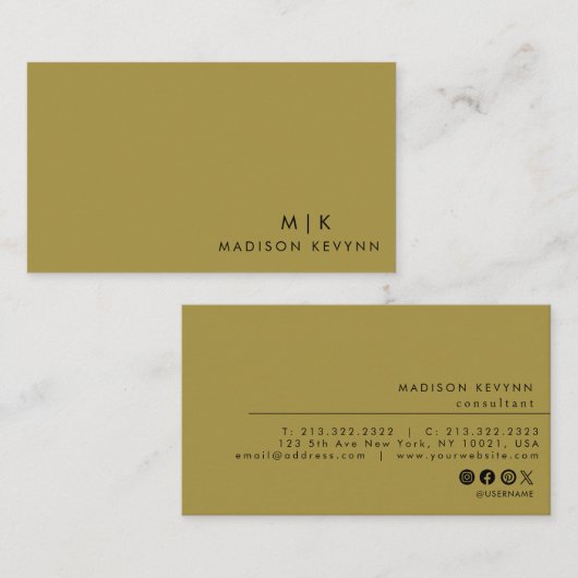 Modern minimalistisch visitekaartje (Voorkant / Achterkant)