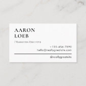 Modern minimalistisch visitekaartje (Achterkant)