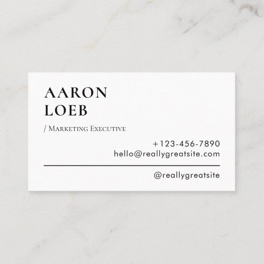 Modern minimalistisch visitekaartje (Achterkant)