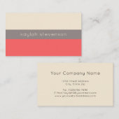 Modern minimalistisch Visitekaartje | Koraal (Voorkant / Achterkant)