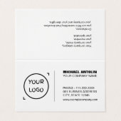 Modern minimalistisch Visitekaartje met aangepaste (Buitenkant ongevouwen)