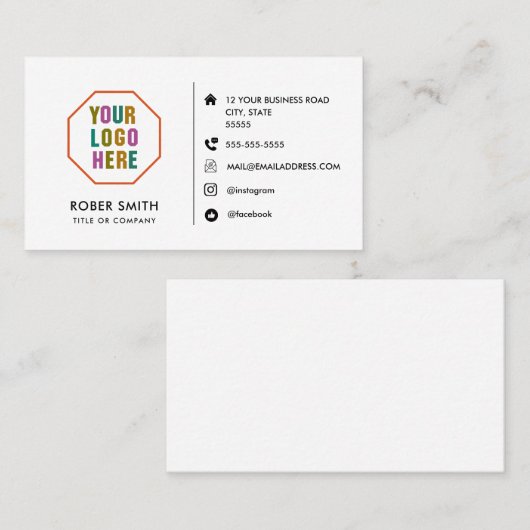 Modern minimalistisch Visitekaartje met aangepaste (Voorkant / Achterkant)