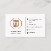 Modern minimalistisch Visitekaartje met aangepaste (Voorkant)