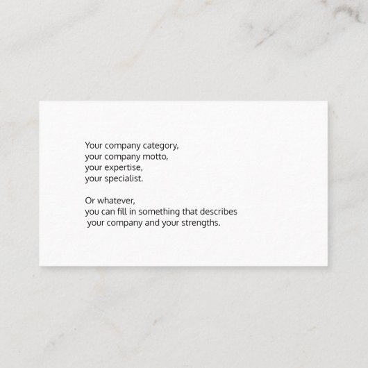 Modern minimalistisch Visitekaartje met aangepaste (Achterkant)