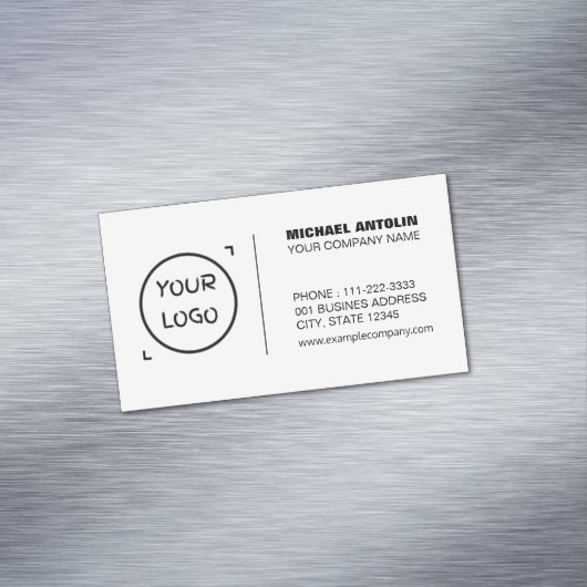 Modern minimalistisch Visitekaartje met aangepaste Magnetisch Visitekaartje (Voorbeeld)