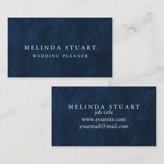 Modern minimalistisch Visitekaartje met blauw crèm (Voorkant / Achterkant)