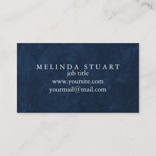 Modern minimalistisch Visitekaartje met blauw crèm (Achterkant)