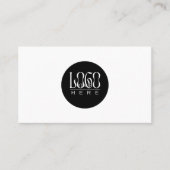 modern minimalistisch Voeg uw aangepaste logo wit Visitekaartje (Voorkant)