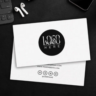 modern minimalistisch Voeg uw aangepaste logo wit  Visitekaartje