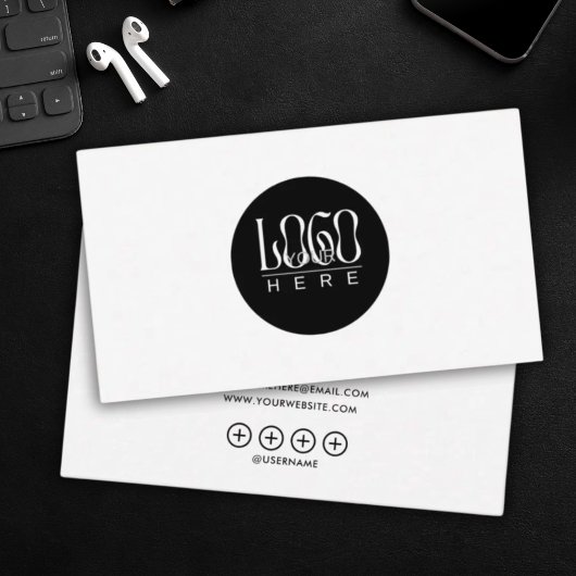 modern minimalistisch Voeg uw aangepaste logo wit Visitekaartje