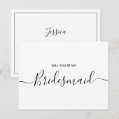 Modern minimalistisch voorstel voor calligrafie uitnodiging briefkaart (Voorkant / Achterkant)