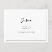 Modern minimalistisch voorstel voor calligrafie uitnodiging briefkaart (Achterkant)