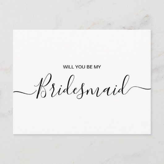 Modern minimalistisch voorstel voor calligrafie uitnodiging briefkaart (Voorkant)