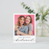 Modern minimalistisch voorstel voor foto-Bridesmai Briefkaart (Staand voorkant)