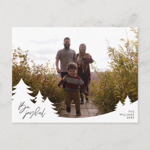 Modern minimalistisch, vreugdevol, familiefoto briefkaart