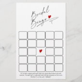 Modern minimalistisch vrijgezellenfeest bingo spel (Voorkant)