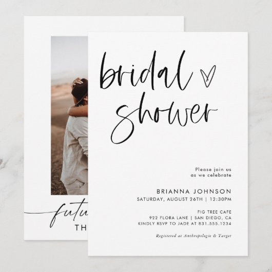 Modern minimalistisch Vrijgezellenfeest | Boho Bri Kaart (Voorkant / Achterkant)