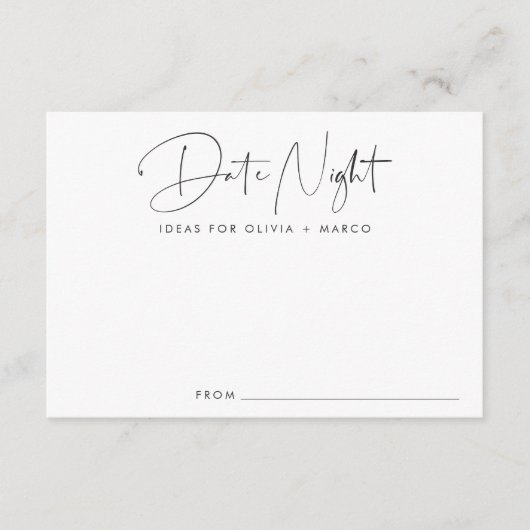 Modern Minimalistisch Vrijgezellenfeest Date Night Informatiekaartje (Voorkant)