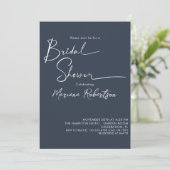 Modern minimalistisch Vrijgezellenfeest met blauw  Kaart (Staand voorkant)