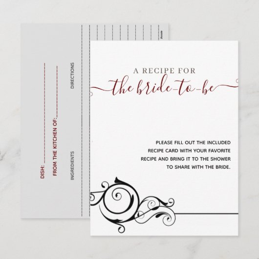 Modern minimalistisch Vrijgezellenfeest recept Feestdagenkaart (Voorkant / Achterkant)