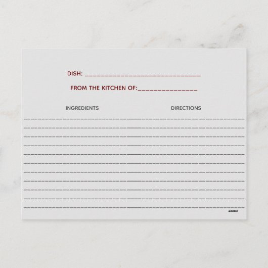 Modern minimalistisch Vrijgezellenfeest recept Feestdagenkaart (Achterkant)