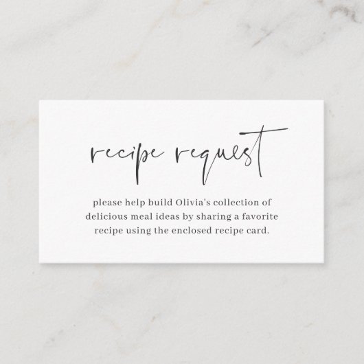 Modern Minimalistisch Vrijgezellenfeest Receptenve Informatiekaartje (Voorkant)