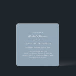 Modern minimalistisch Vrijgezellenfeest vierkant s Kaart<br><div class="desc">Moderne minimalistische Vrijgezellenfeesten vierkante uitnodiging in stoffig blauw</div>