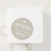 Modern minimalistisch vrolijk kerst beige cadeau L Bedankjes Labels (In situ)