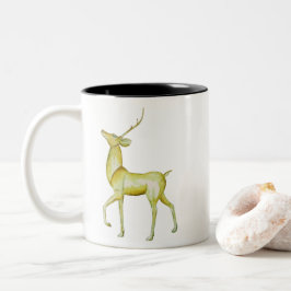 Modern Minimalistisch Vrolijk Kerst Rendier  Tweekleurige Koffiemok