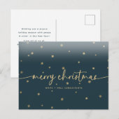 Modern Minimalistisch Vrolijk Kerst Script Zakelij Briefkaart (Voorkant / Achterkant)